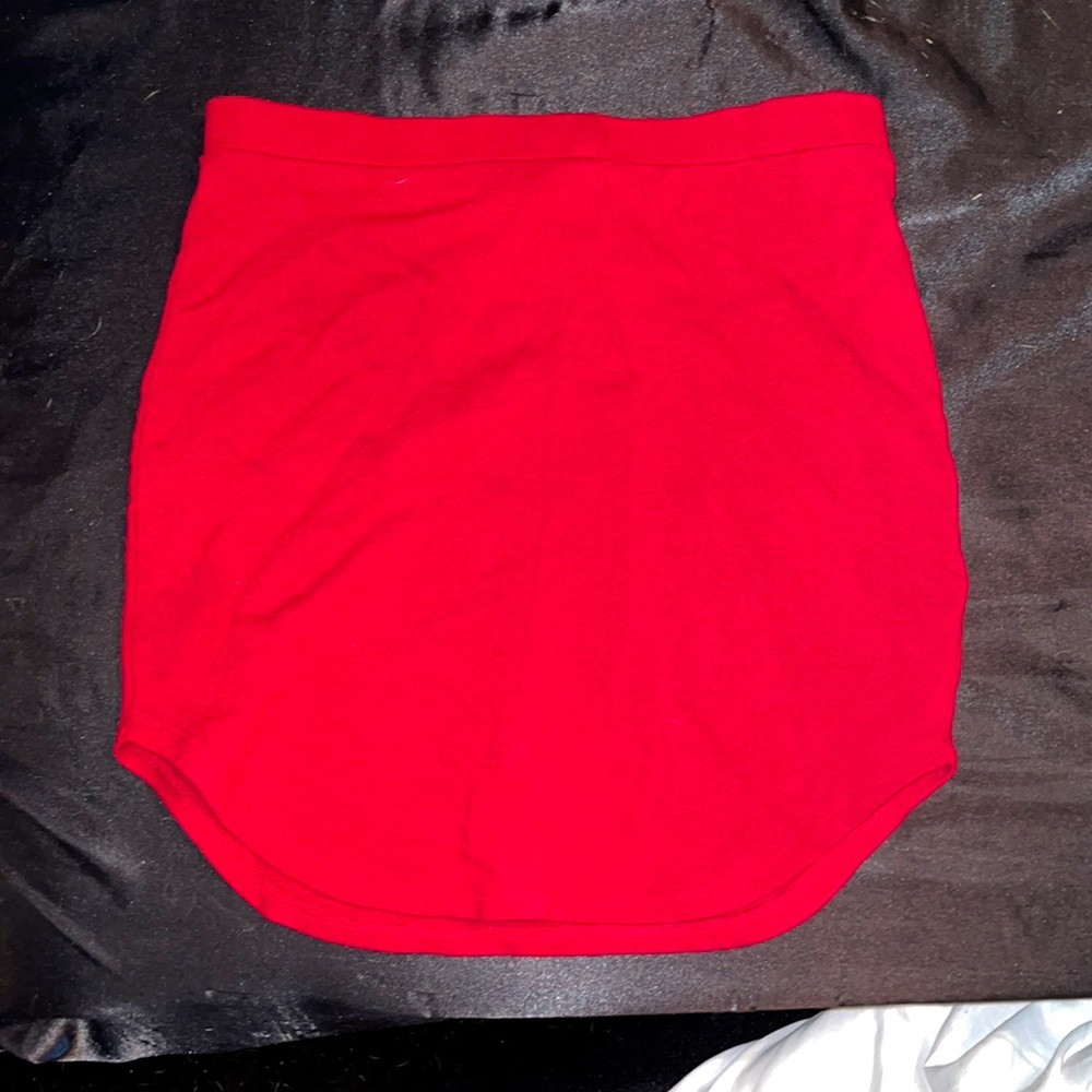 Red mini skirt